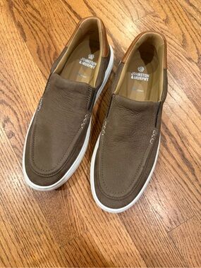 Johnston & Murphy Tan Leather Slip-On Casual Loafers